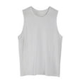 thumbnail image 4 of Wyobmus Men's Workout Tank Top Bodybuilding Muscle Shirts Solid Loose Fit Sleeveless Crewneck Undershirt M-3X White, 4 of 6