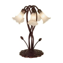 Meyda Tiffany 16545 Stained Glass / Tiffany Table Lamp From The Lilies Collection - White