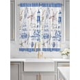 thumbnail image 4 of Navy Blue Coastal Bedroom Curtains 63 Inches length, Summer Nautical Lighthouse Starfish Window Treatment Curtain Drapes, Rod Pocket Curtain Panels for Living Room Kitchen, 42"x63", 2 Panels, 4 of 7