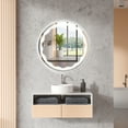 thumbnail image 3 of Costway 24" Bathroom Round LED Mirror Anti-Fog 3-Color Light Modes Touch Button Makeup, 3 of 10