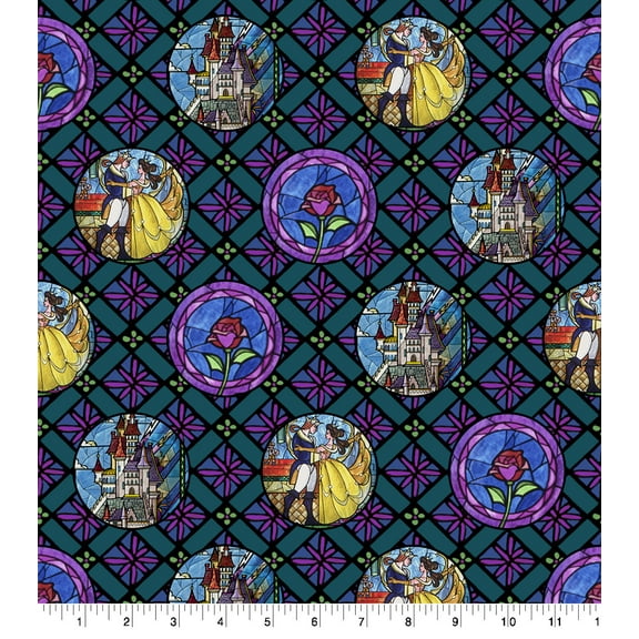 Springs Creative 18" x 22" Disney Beauty and the Beast Precut Cotton Sewing & Craft Fabric