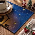 thumbnail image 5 of Smile The Lord Blue Sky Christmas Placemats Set of 4, 12x18 Inch Seasonal Winter Holy Night Table Mats, 5 of 7
