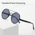 thumbnail image 3 of Sonducket 1 par de gafas de sol de metal con montura redonda, elegantes, fáciles de combinar, a prueba de sol, para viajar, gafas de moda, gafas Type3 NO3, 3 of 6