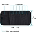 thumbnail image 2 of Car CD Case Holder, Vehicle Sun Visor Organizer for Cars with 12 DVD Storage Sleeves, 1 Mesh Pocket, 1 Pen Holder and Elastic Strap, Black, 2 of 7