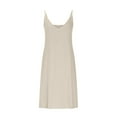 thumbnail image 4 of Femmes Été Sans Manches Midi Robes Spaghetti Sangle Dos Nu Fendue Ourlet Robe Décontractée, 4 of 6