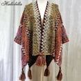 thumbnail image 2 of Cárdigan de punto informal para mujer, capa de abrigo, chal de moda, Poncho, abrigos elegantes, suéter de invierno, 2 of 5