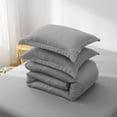 thumbnail image 3 of Smoky Gray Duvet Cover Sets King Size ,100% Microfiber with Hidden Zipper Bedding Cover Sets,3-Pieces (1 Duvet Cover 2 Pillowcases), 3 of 6