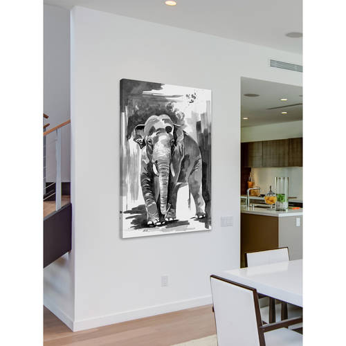 Marmont Hill "Asian Elephant" by Rachel Byler Painting Print on Wrapped Canvas
