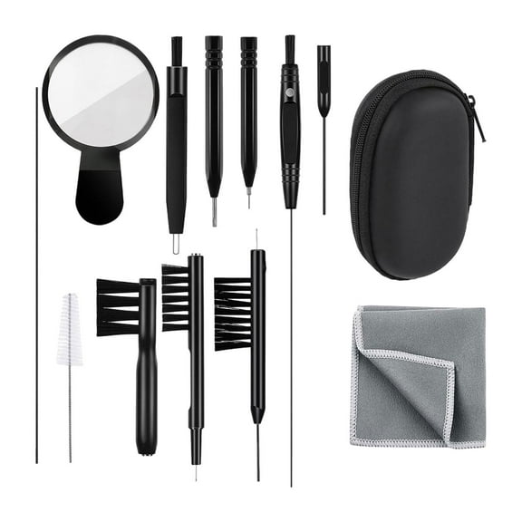 Dualoai 13 Pieces Hear Devices Cleaning Kit Portable for Earbuds Home Travel Headset