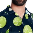 thumbnail image 5 of Tennis Men's Short Sleeve Poplin Shirt, Casual Printed Button Down Top for Summer Beach, Spread Collar Unisex Beach Shirt, 5 of 6