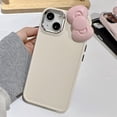 thumbnail image 4 of Funda de teléfono de silicona suave con lazo rosa 3D Linda coreana para iPhone 14 13 12 11 Pro Max X XR Funda a prueba de golpes de Color sólido, 4 of 4