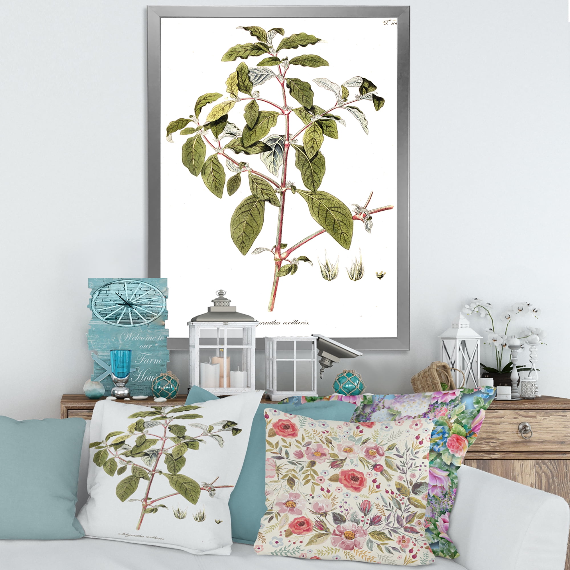 Designart 'Ancient American Flora IV' Traditional Framed Art Print