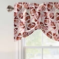 thumbnail image 5 of Tie Up Valances for Windows, Pink Football Ribbon Adjustable Valance Curtains Window Treatment for Living Room/Bedroom, Modern Game Ball Watercolor Rod Pocket Kitchen Curtains & Drapes 42x12 Inch, 5 of 9