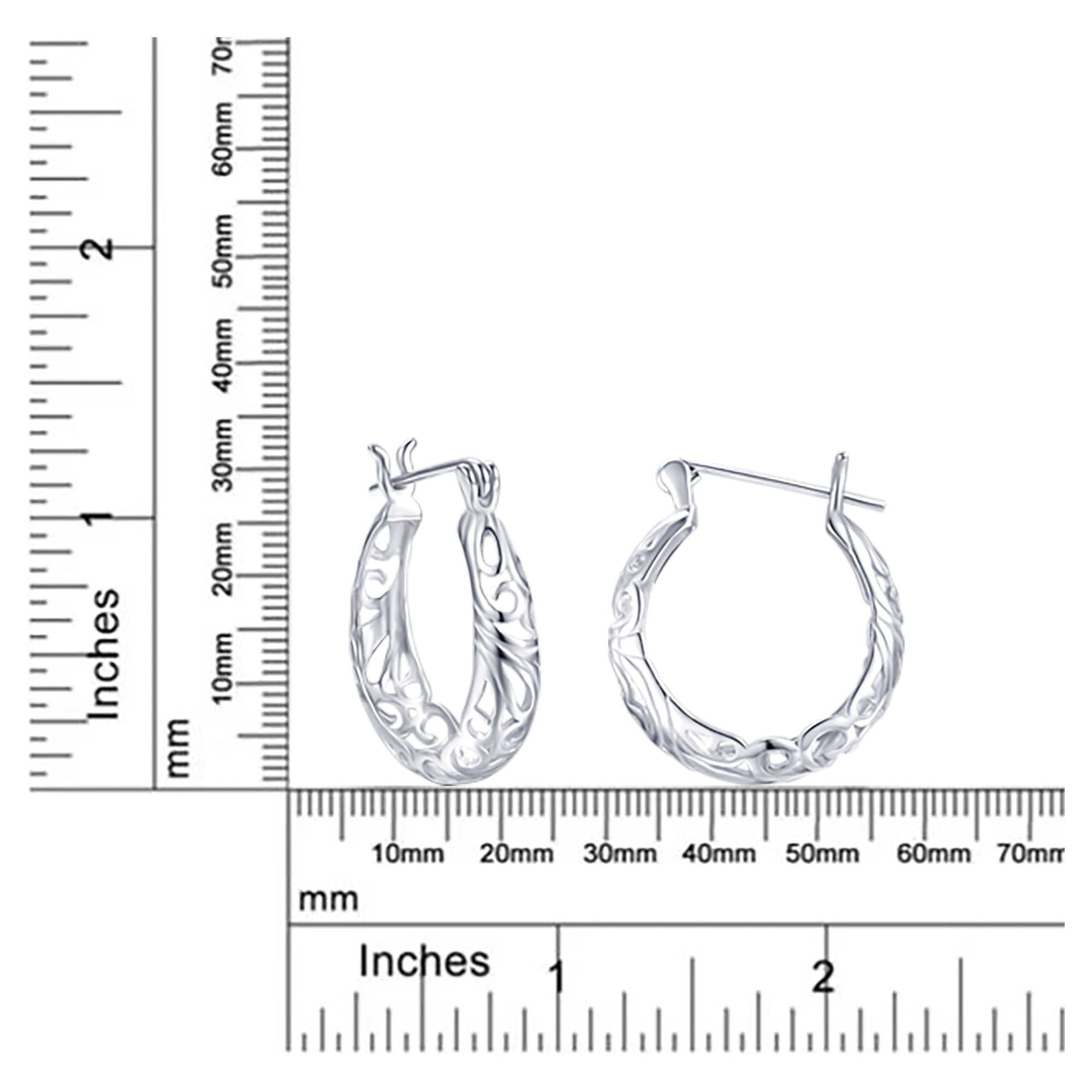 Brilliance Fine Jewelry Filigree Hoop Earrings in Sterling Silver 18MM