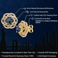thumbnail image 2 of Gem Stone King 18K Yellow Gold Plated Silver Stud Earrings with Jackets Mystic Topaz and Moissanite (2.72 Cttw), 2 of 6