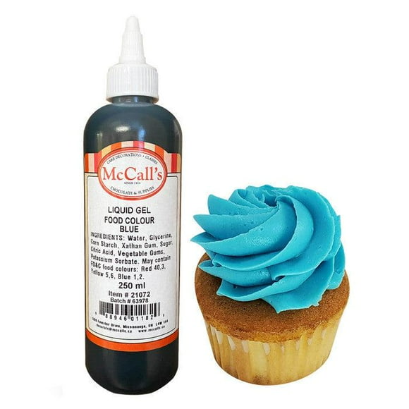 McCall's Gel Liquid Blue Food Color - 250ml - 1ct - Vibrant Blue Gel Color for Baking, Candy Making, and More (1ct)