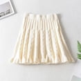 thumbnail image 4 of PIKADINGNIS Pink Ruffles Short Skirt for Women Sweet College Style Knitted A-line Skirts Female Korean High Waist Pleated Skirts, 4 of 6