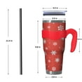 thumbnail image 4 of 40oz Tumbler,Red Christmas Snowflake Pattern Insulated Tumblers with Removable Handle,Stainless Steel Double Vacuum Coffee Tumbler Cup with Straw for Home,Office,Travel,Party, 4 of 5