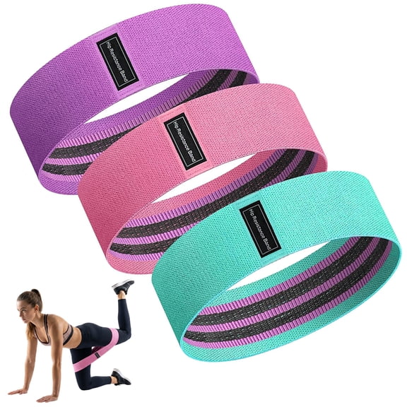 bathprove Exercise Bands, 3 Levels Fabric Resistance Bands for Working Out, Workout Bands Resistance for Women & Men, Multi-Colored Fabric Booty Bands for Leg Strength Training, Rehab, Yoga