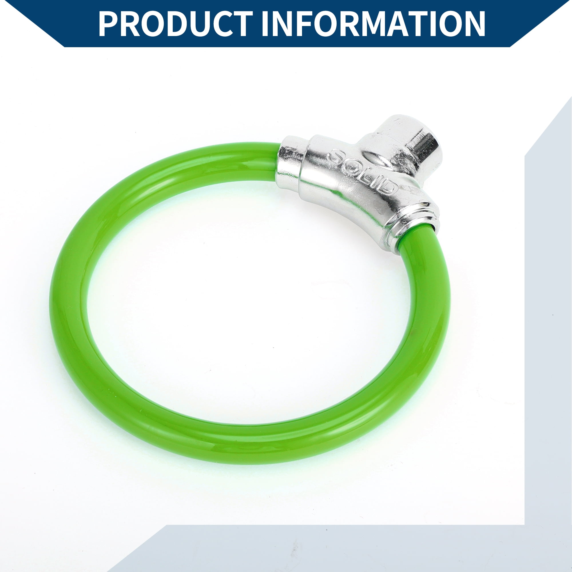 Unique Bargains Bicycle Lock Portable Ring Cable Anti-Theft Bike Lock Stackable Mini Ring Lock 46cm Green 1 Pc
