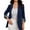 Navy, variant on Women's Casual Fashion Solid Color Patchwork Lapel Long Sleeve Cardigan Coat - Fuchsia XXL