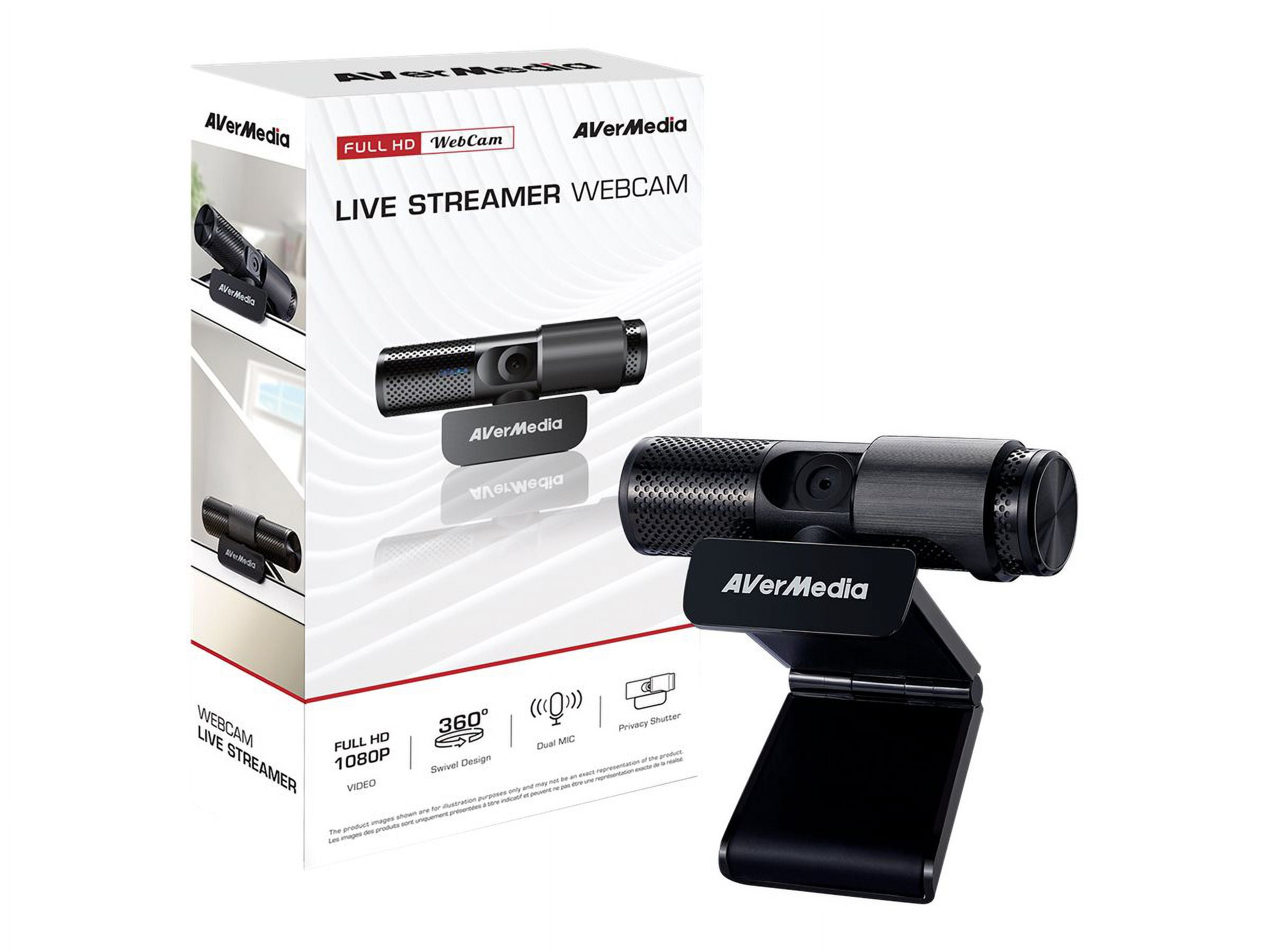 AverMedia Live Streamer Webcam 1080P, 360 Swivel Design, Perfect for Streaming