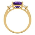 thumbnail image 4 of 2.32 ctw 3 Stone Anniversary Ring for Women | Princess Cut Natural Amethyst | Hyperallergenic Solid 18K Yellow Gold, 4 of 5