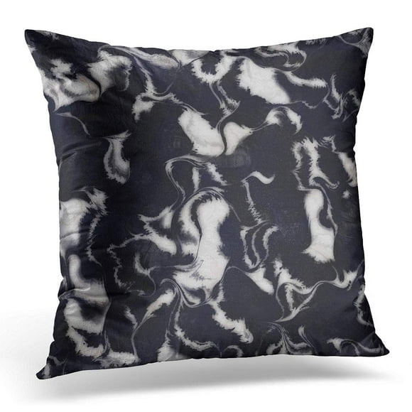 BOSDECO Gray Abstract Black Marble White Agate Pillowcase Pillow Cover Cushion Case 16x16 inch