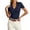 Navy, variant on Gaexia Women Fashionable Casual Solid Collarless Fitted Short Sleeved T Shirt Top for Daily Wear (Dark Purple,XL)