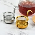 thumbnail image 4 of Rotating Tea Strainer Gold Silver Tool One Fine Mesh Filter Coffee Spice Herb Teaware Infuser Kitchen Gadgets Filtering Tool Silver, 4 of 9