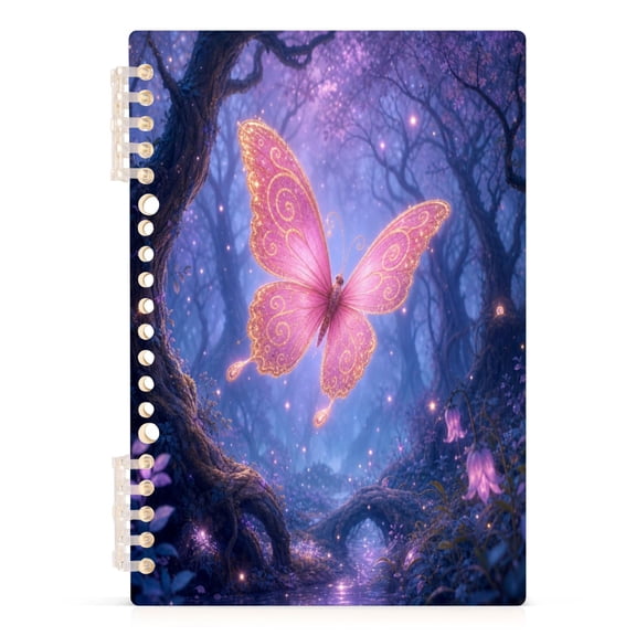 A5 Spiral Notebook 60 Sheets 80gsm Paper Ruled Journal Fantasy Butterfly Forest