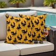 thumbnail image 4 of Halloween Outdoor Waterproof Pillow Covers, Orange Farmhouse Crow Spooky Black Birds Decorative Square Throw Pillowcase Sofa Cushion Sham for Patio/Couch/Chair, 16"x16" 2 Pack, 4 of 8