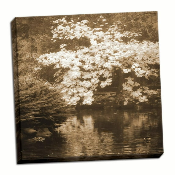 Gango Home Decor Autumn Reflections I Sq. Sepia by Vitaly Geyman (Ready to Hang); One 24x24in Hand-Stretched Canvas