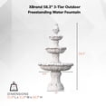 thumbnail image 3 of 58.3" 3-Tier Electric Outdoor Freestanding Water Fountain - Classic Leaf Design, White Resin with Pump, 3 of 11