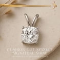 thumbnail image 4 of 14K Solid White Gold Lab Grown Moissanite Cushion Cut Solitaire Pendant | Double Loop Bail |8x8 mm 2.5 CTW | Pendant Only | Fine Jewelry Luxury Gift, Birthday, Anniversary, Mothers Day, 4 of 7