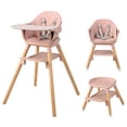 thumbnail image 1 of Costway Trona Convertible 6 en 1 para Bebés Silla Alta de Comer Infantil con Bandeja Desmontable Arnés Cojín PU para Niños de 6-36 Meses Rosa, 1 of 10