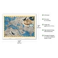 thumbnail image 2 of Europe Africa Asia United Airlines Routes Map - Vintage Airline Travel Poster c.1948 - Master Art Print (Unframed) 9in x 12in, 2 of 4