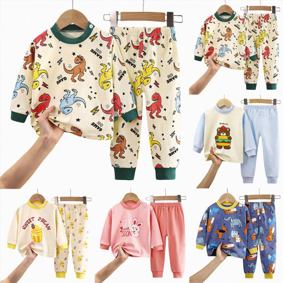 Gubotare Toddler & Little Boys Pajamas Blue Sharks 2-Piece Soft Snug-fit Long Sleeve PJ Set Kid Sleepwear Size 4T-14 (Blue, 3-4 Years)