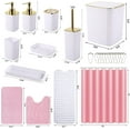 thumbnail image 3 of 26PC Bathroom Set - Gorgeous White Bathroom Set, Bathroom Accessories Set, Pink Shower Curtain Set with Bathtub Mats for Shower Tub, 3 of 14