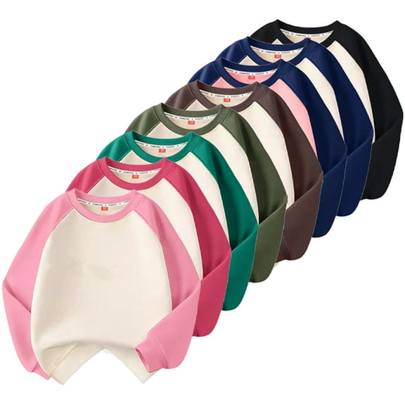 AJZIOJIRO Kids Boys Girls Spring Autumn T-Shirt Pullover Casual Undershirt ComfortSoft Long Sleeve Teen Boys Girls Undershirts Top Youth for 5-14Y