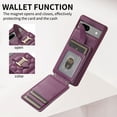 thumbnail image 6 of Nalacover for Google Pixel 7A Ring Holder Crossbody Wallet Case with Credit Card Slots, Lanyard Shoulder Strap Premium PU Leather Wrist Hand Strap Cover with Kickstand, Deeppurple, 6 of 9