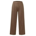 thumbnail image 4 of Bosanter Girls Wide Straight Leg Loose Jogger Sweatpants High Waisted Drawstring Baggy Pants Kids Wide Leg Long Trousers with Pockets, Brown 8-9Y, 4 of 5