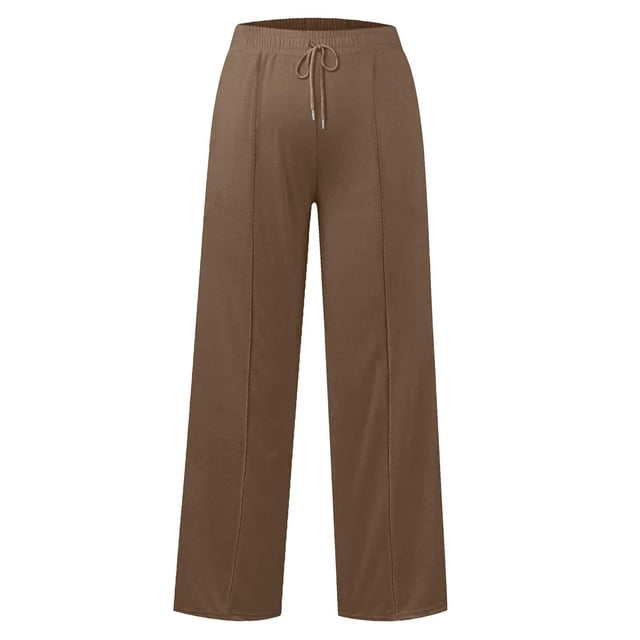 DXOUPM Girls Joggers Wide Straight Leg Pants with Drawstring Casual Trousers Kids Clothes