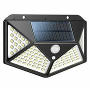 Solar Motion Lights Outdoor,100 LED Motion Sensor Security Light, Waterproof Solar Powered Fence Wall Lights for Patio, Deck, Yard, Garden