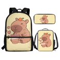 thumbnail image 3 of Yuyamidu Capybara Backpack School Set 3Pcs with Lunch Box Pencil Case Sports Bookbag Back Pack Lightweight Casual Daypacks for Elementary Primary Middle School, 3 of 7