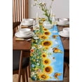 thumbnail image 2 of Yellow Sunflower Burlap Cotton Table Runner 13x120 Inches Long, Spring Floral Leaves Butterfly Pastoral Farmhouse Table Runners, Outdoor Dining Tablecloths Decor for Baby Shower/Party/Wedding, 2 of 6