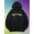 thumbnail image 2 of MEN Rick and Morty Letter Graphic Drawstring Hoodie Long Sleeve Fall Pullover, 2 of 6