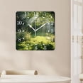 thumbnail image 4 of 14 Inch Wall Clock Battery Operated Square Clock for Office, Kitchen, Outdoor, Living Room,Green Summer Park In Hamburg Germany Trees Sunlight Forest Nature Beautiful, 4 of 4
