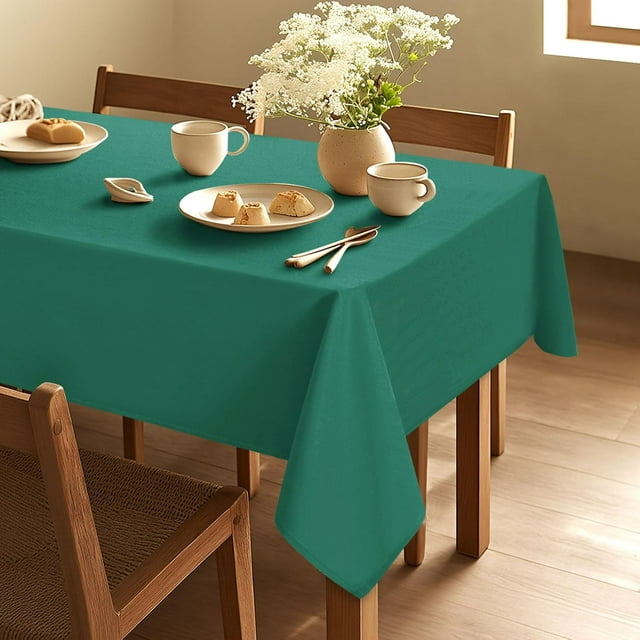 Black Table Cloths Rectangular 60 x 84 Inch, Waterproof Rectangle Table Cloth Stain Resistant Tablecloth, Spillproof Washable Table Cover for Dining, Buffet, Parties, Holiday, Events, Wedding