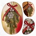 thumbnail image 4 of Cadancy Christmas Door Hanger Swag with Pine Branches Pine Cones Berry Clusters Buffalo Plaid Bow Jingle Bells Rustic Farmhouse Entryway Wall Decoration Holiday Party Supplies, 4 of 7
